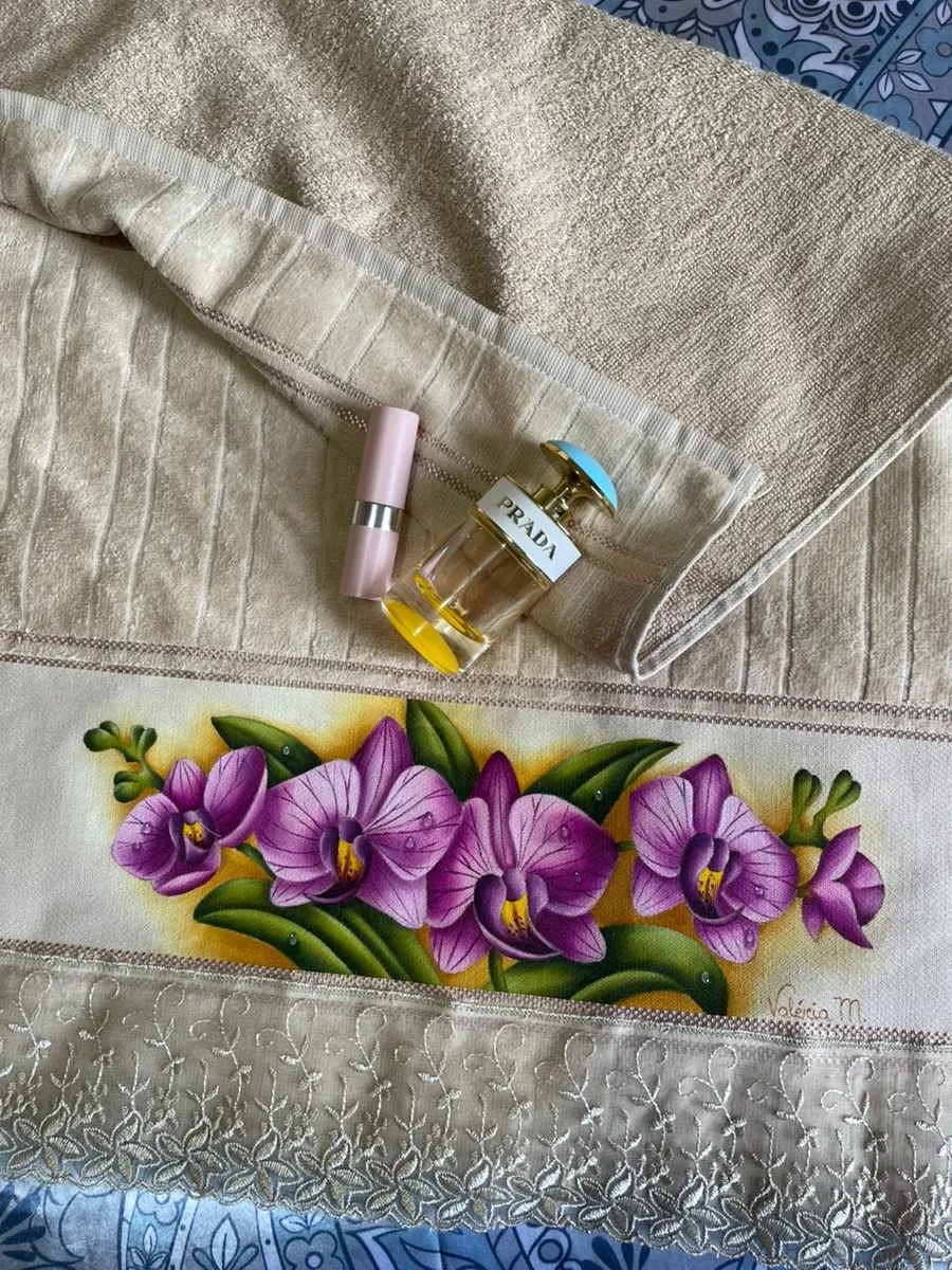 Toalha rosto Orquídea