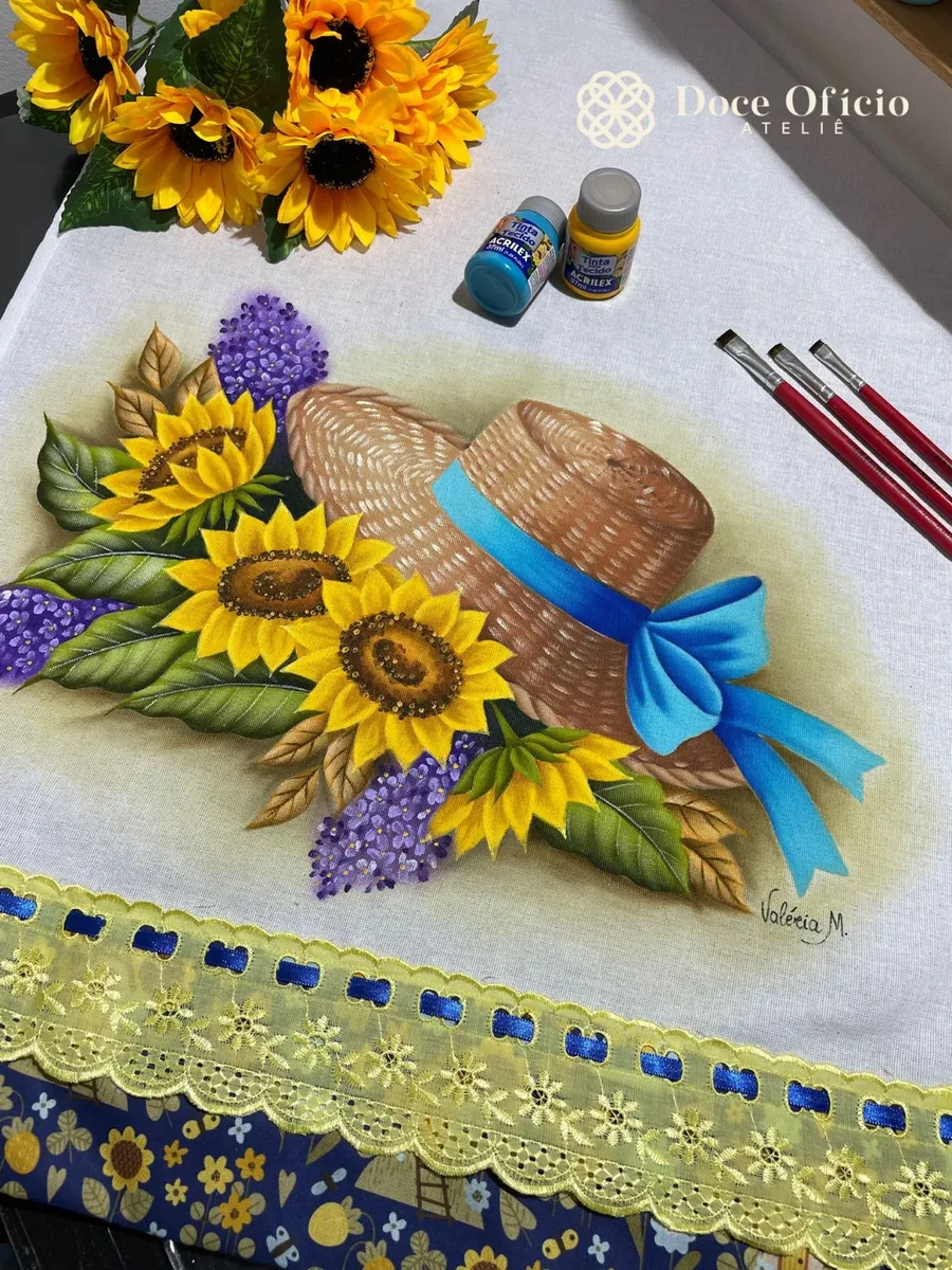 Pano de copa Chapéu e Girassóis - Foto 2