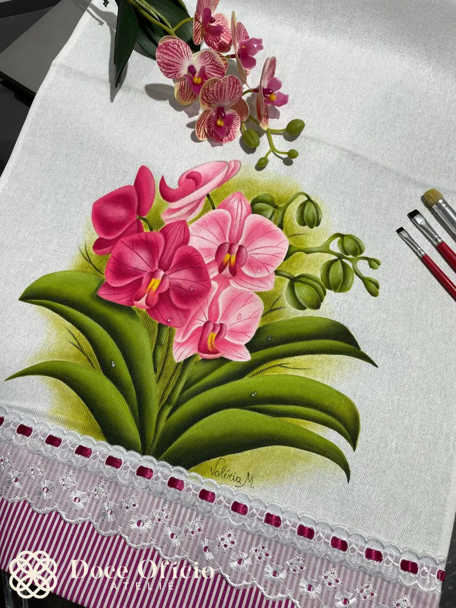 Pano de copa Orquídeas