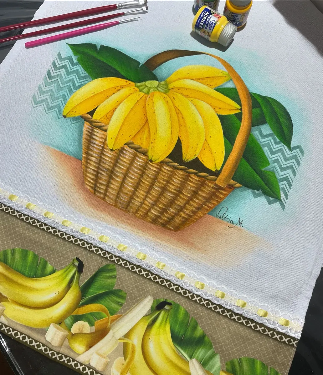 Pano de copa Cesta com bananas