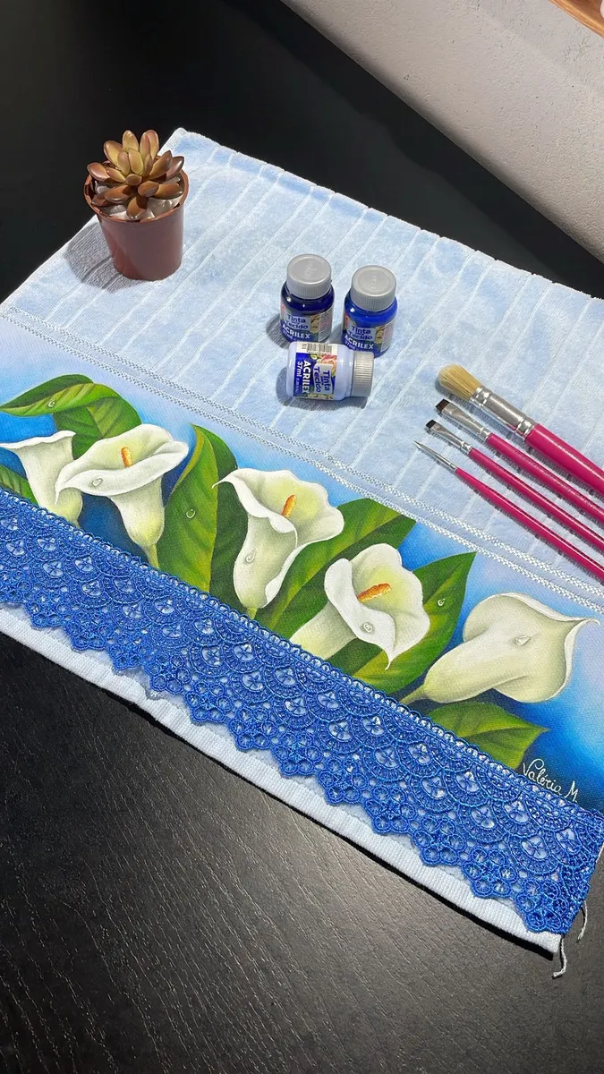 Toalha rosto Copos de Leite