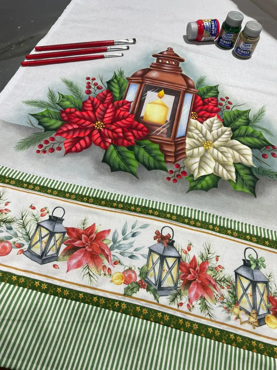 Pano de copa Lanterna Natalina