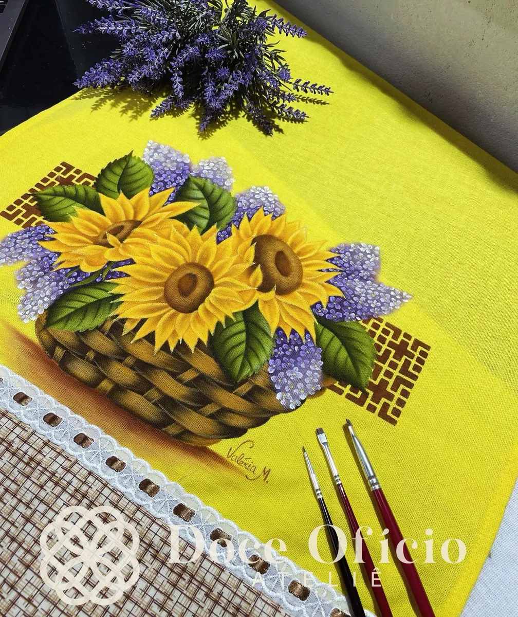 Pano de copa Cesta de Girassóis