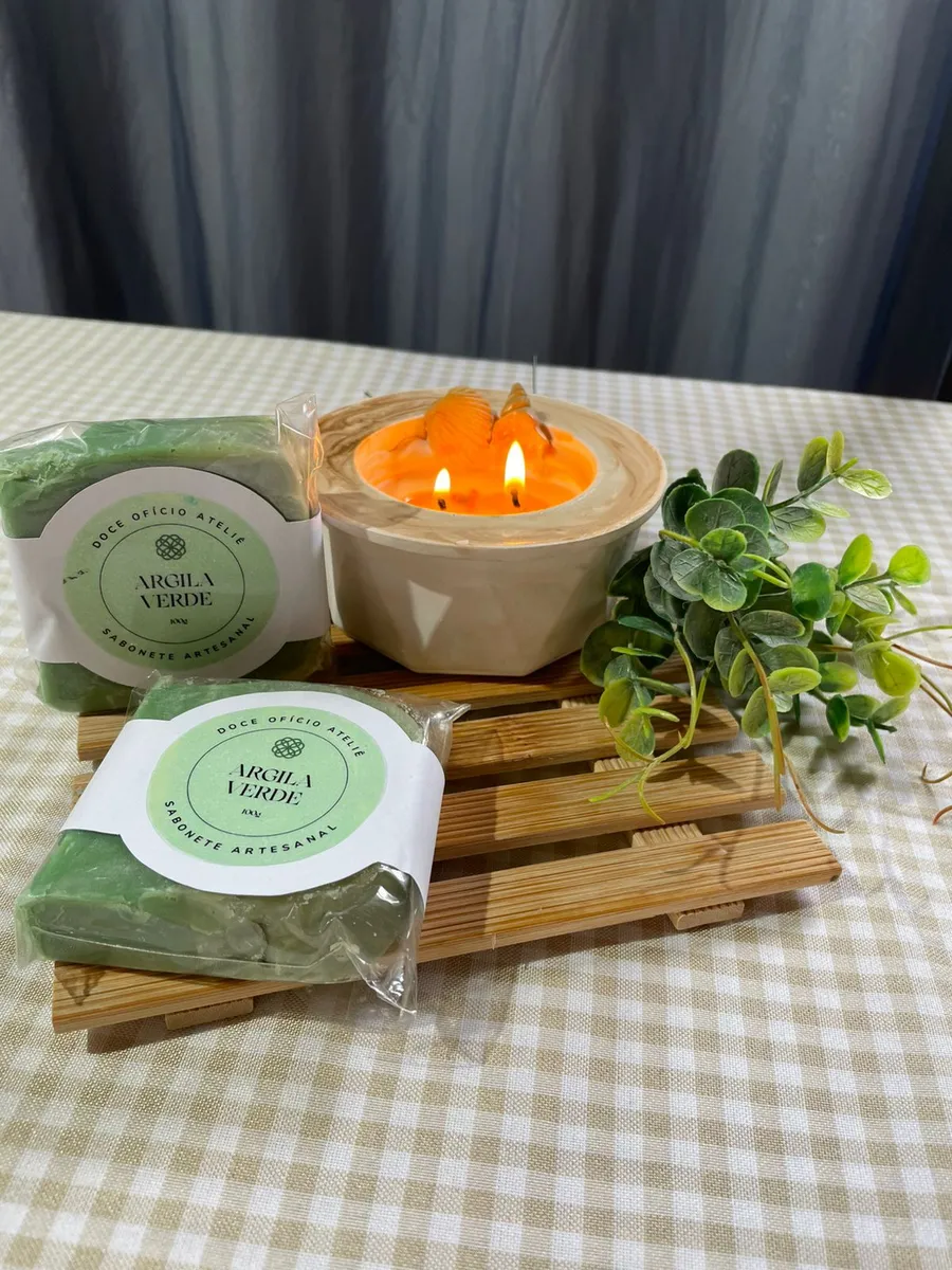 Sabonete artesanal Argila Verde & Alecrim